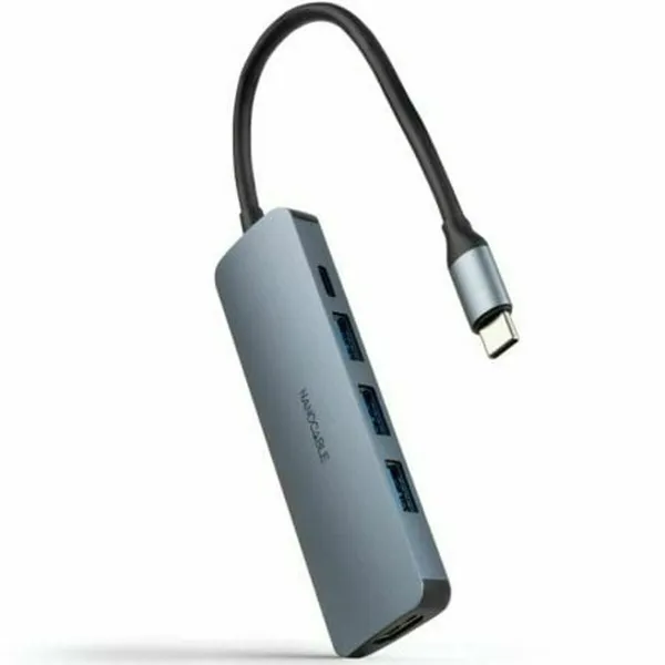 USB Hub NANOCABLE Nanocable Hub USB-C 3xUSB-A+HDMI+USB-C PD Grey 100 W 50 W