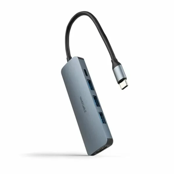 USB Hub NANOCABLE Nanocable Hub USB-C 3xUSB-A+HDMI+USB-C PD Grey 100 W 50 W