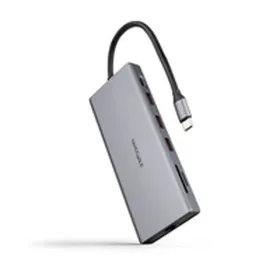USB Centrmezgls NANOCABLE Hub 12en1 Pelēks 18 cm