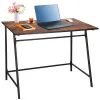 Письменный стол, компьютерный игровой Springos HF0027, 100x50x76 см, лофт стиль, черный/коричневый
