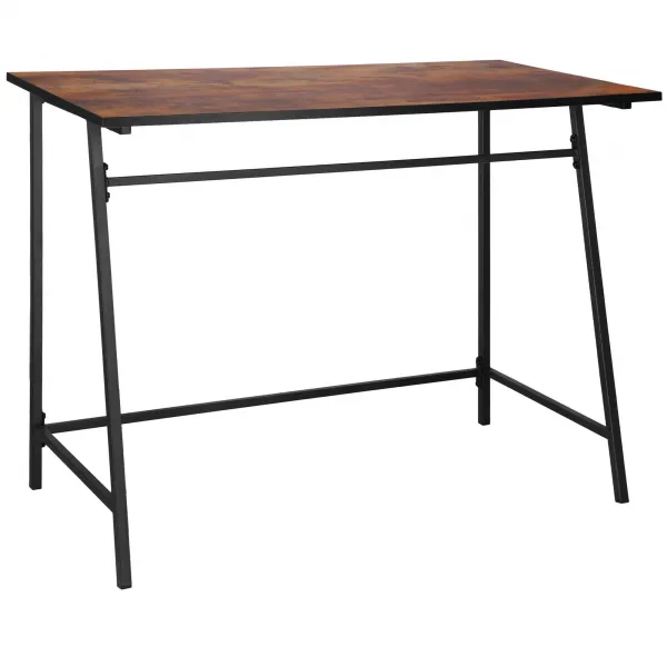 Письменный стол, компьютерный игровой Springos HF0027, 100x50x76 см, лофт стиль, черный/коричневый