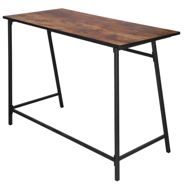 Rašomasis stalas, kompiuterinis žaidimų stalas Springos HF0027, 100x50x76 cm, loft stilius, juoda/ruda