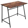 Rašomasis stalas, kompiuterinis žaidimų stalas Springos HF0027, 100x50x76 cm, loft stilius, juoda/ruda