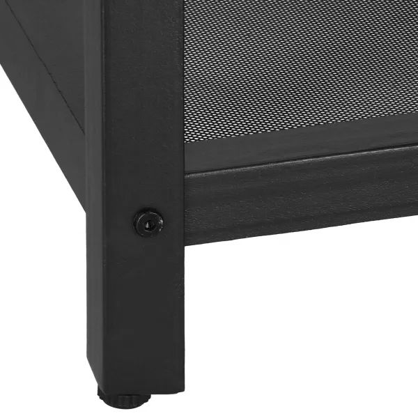 Kvadrātveida kafijas galdiņš ar plauktu Springos HF0026, 45x45x55 cm, loft stils, melns/brūns