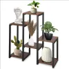 Metalinis gėlių stovas su 6 lentynomis Springos GA0208 79 cm palėpė juoda, tamsiai ruda