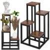 Металлическая подставка для цветов Springos GA0209 67,5 см подставка для цветов с 4 полками лофт черно-коричневый