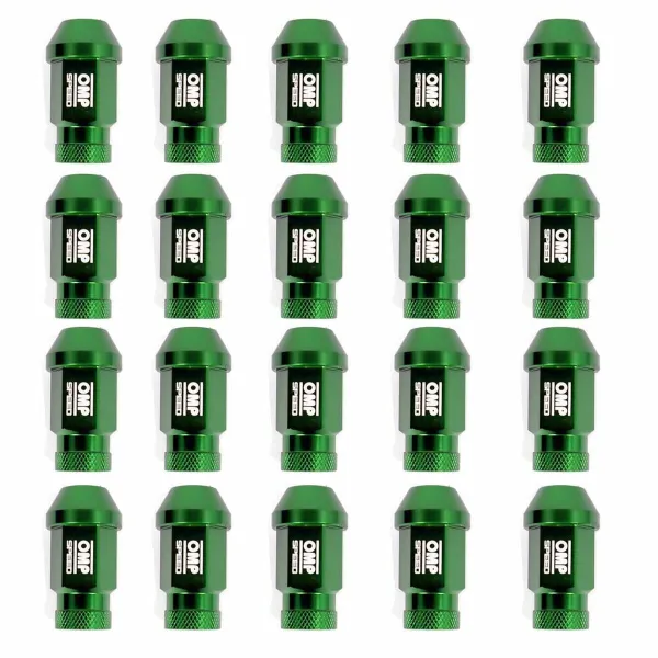 Set Nuts OMP 7075 40 mm M14 x 1,50 20 uds Green