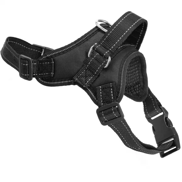 Reguliuojami šunų pakinktai Springos PA0305, dydis L, 36-55 kg, nespaudžiantys, juodi