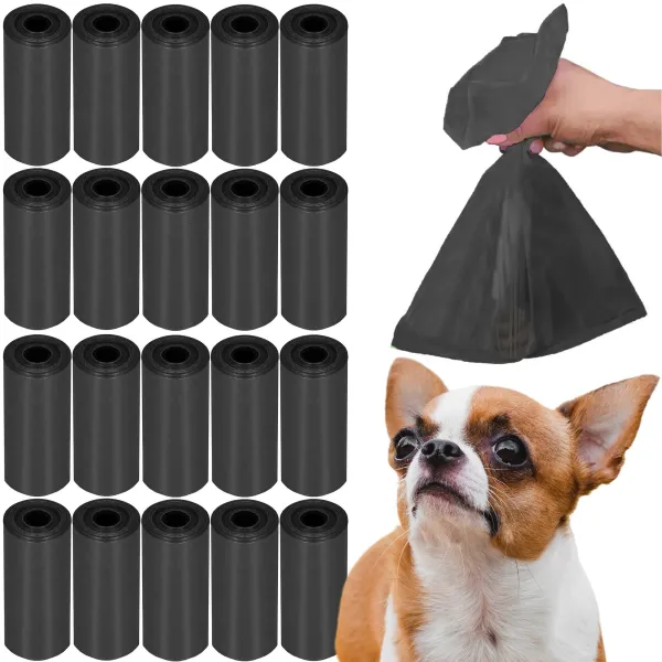 Dog waste bags Springos PA0254, 360 pcs, 20 rolls of 18 bags, black