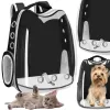 Pet carrier backpack for cats, rabbits, and dogs Springos PA0229, up to 12 kg, 40 x 34 x 21 cm, gray, transparent