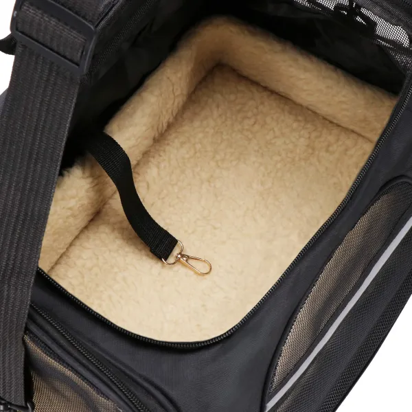 Pet carrier bag for dogs and cats Springos PA0231, travel carrier, 27 x 44 x 24.5 cm, black