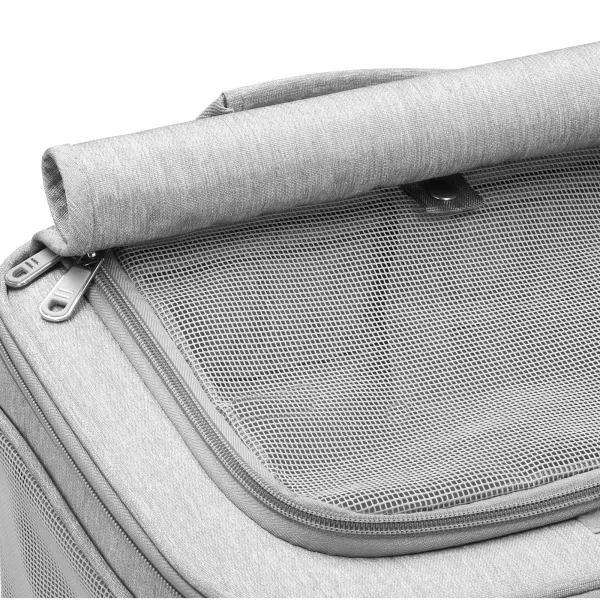 Kassi, koera transpordikast Springos PA0326, 55 x 34 x 26 cm, ratastega lemmikloomade transportimiseks, kahekambriline, hall