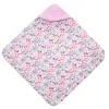 Baby wrap for car seat and carrier Springos SB0052, 77x77 cm, reversible blanket with hood, floral design, pink/multicolor