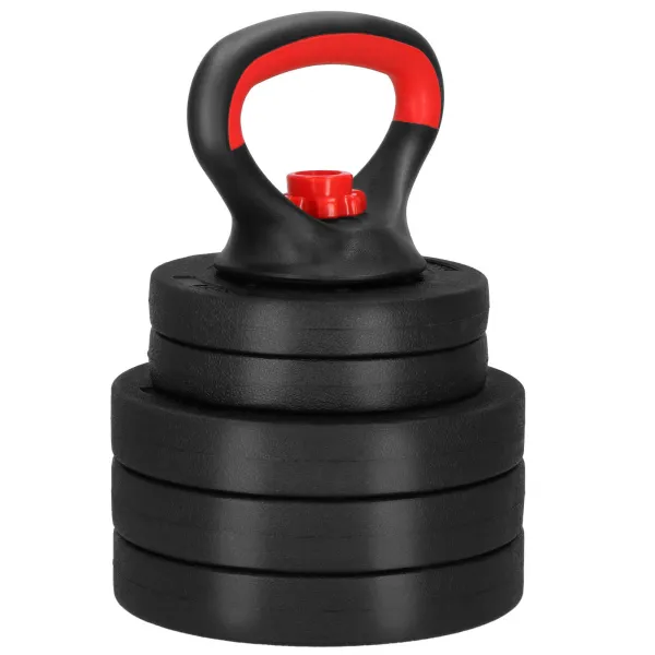 Регулируемая гиря Springos FA1673, 10 кг, комплект из 5 дисков, черный/красный