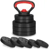 Регулируемая гиря Springos FA1673, 10 кг, комплект из 5 дисков, черный/красный