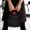 Säädettävä kahvakuula Springos FA1673, 10 kg, 5 levyn sarja, musta/punainen