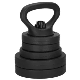 Hanteliai Springos FA1671, 20 kg reguliuojamas rinkinys: grifas + kettlebell