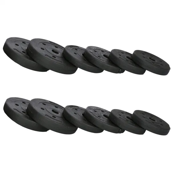 Hanteliai Springos FA1671, 20 kg reguliuojamas rinkinys: grifas + kettlebell