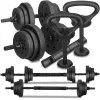 Reguliuojamas hantelių rinkinys Springos FA1672, 30 kg, grifas + svoriai, juodas