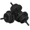 Reguliuojamas hantelių rinkinys Springos FA1672, 30 kg, grifas + svoriai, juodas