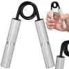 Metalinis rankų treniruoklis, pasipriešinimas 45 kg rankų pratimams, Springos FA0149, sidabrinė-juoda