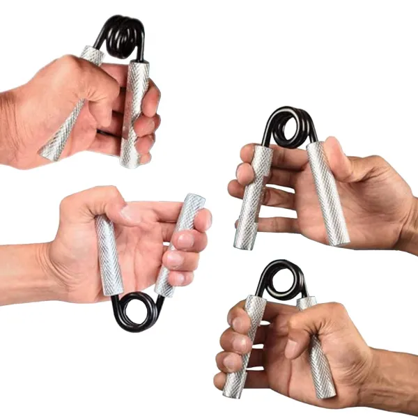 Metalinis rankų treniruoklis, pasipriešinimas 45 kg rankų pratimams, Springos FA0149, sidabrinė-juoda