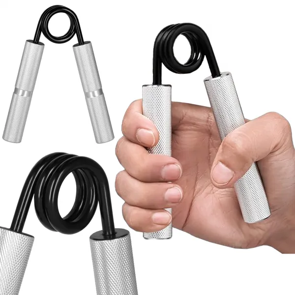 Plieninis rankų treniruoklis, rankų ekspanderis 68 kg rankų pratimams, Springos FA0150, sidabrinė-juoda