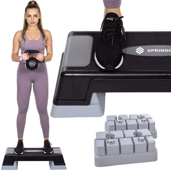 Aerobic-askellustaso Springos FA0105, mustanharmaa