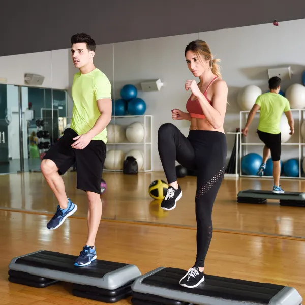 Aerobic step platform 3 levels, Springos FA0107, black-grey