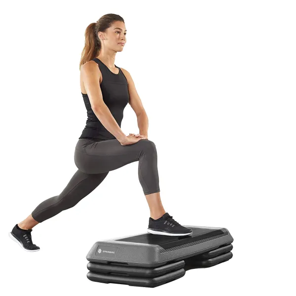 Aerobic stepperi 3 korkeutta, Springos FA0107, musta-harmaa