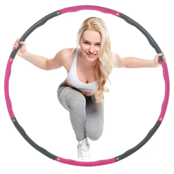 Hula hoop with massager Springos FA0067 100 cm pink-grey