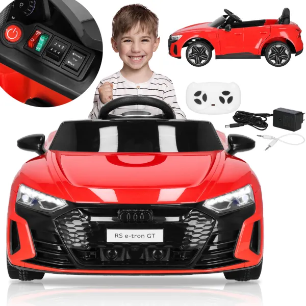 Pikkuauto akulla Audi sähköauto lapsille lelu ajettava kaukosäätimellä Springos KC0013