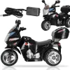 Bērnu motocikls, elektriskais trīsriteņu braucamais, akumulatora skrejritenis Springos KC0014, melns