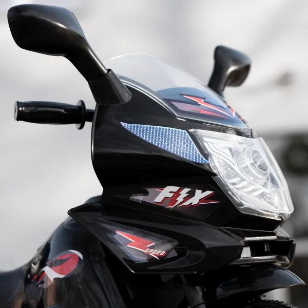 Bērnu motocikls, elektriskais trīsriteņu braucamais, akumulatora skrejritenis Springos KC0014, melns