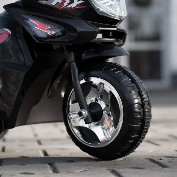 Bērnu motocikls, elektriskais trīsriteņu braucamais, akumulatora skrejritenis Springos KC0014, melns