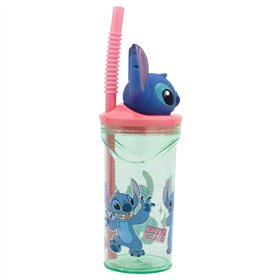 Cup with Straw Stitch Flowers 3D 360 ml
