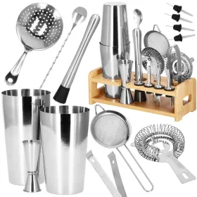 Barmeno rinkinys plaktuvas tin tin stovas Springos KI0011 14 vnt. sidabrinis