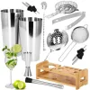 Barmeno rinkinys plaktuvas tin tin stovas Springos KI0011 14 vnt. sidabrinis