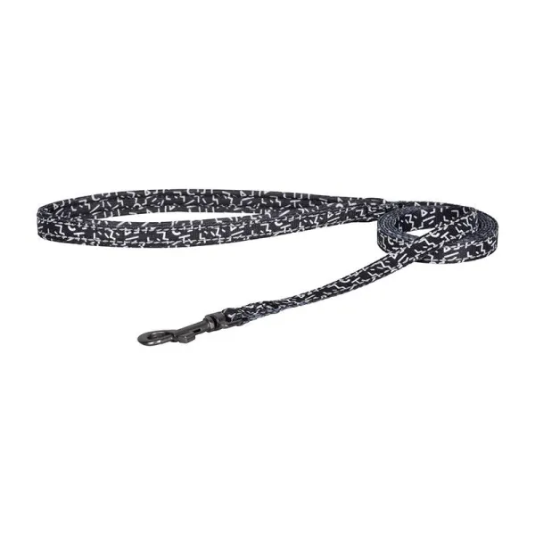 Dog set Dogness harness and leash (Black and white)
