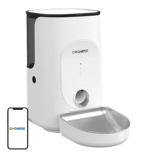 Automatic pet feeder Dogness F16 4L with stainless steel bowl (white)