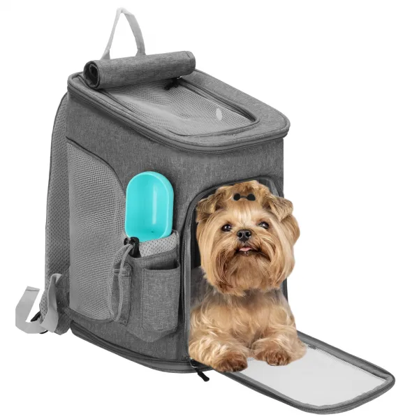 Pet Carrier Backpack for Dogs, Cats, Travel Bag for Animals Springos PA0232 39 x 28 x 27 cm Grey