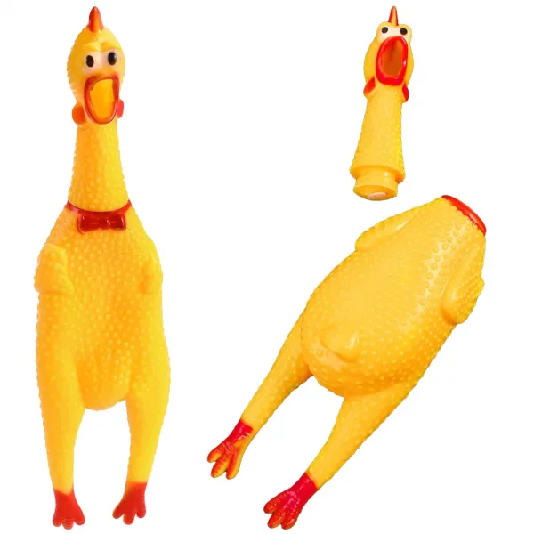 Резиновая игрушка для собак, пищащая курица Springos PA0272 37 см