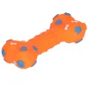 Резиновая игрушка для собак, жевательная кость с пищалкой Springos PA0287 16 см оранжевая