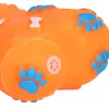 Резиновая игрушка для собак, жевательная кость с пищалкой Springos PA0287 16 см оранжевая