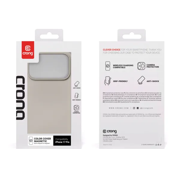 Crong Color Cover Magnetic - Case MagSafe iPhone 17 Pro (stone beige)