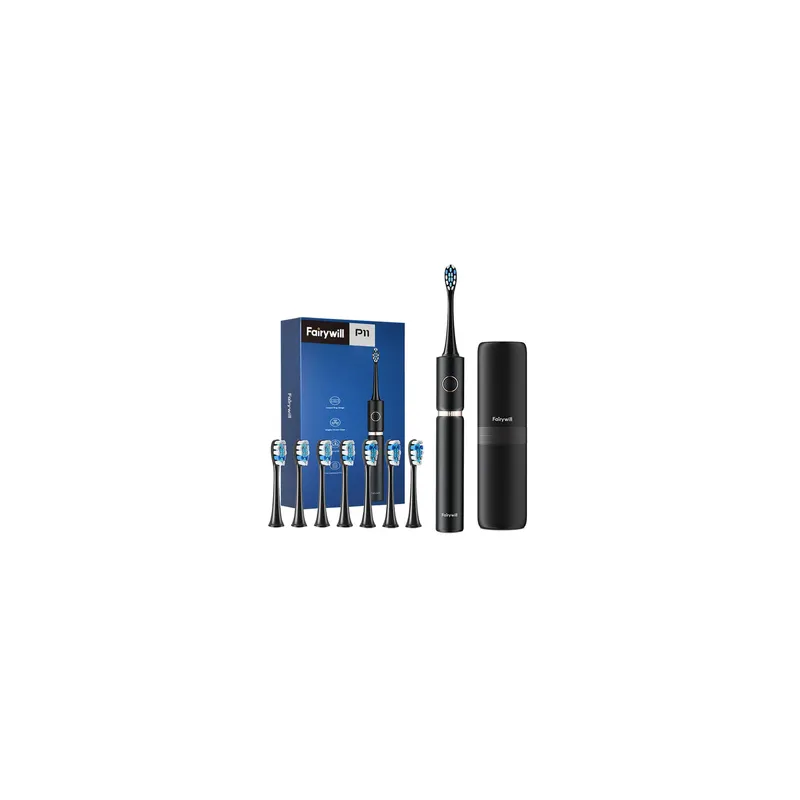 Sonic toothbrush with head set and case FairyWill FW-P11 (Black)