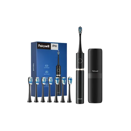 Sonic toothbrush with head set and case FairyWill FW-P11 (Black)