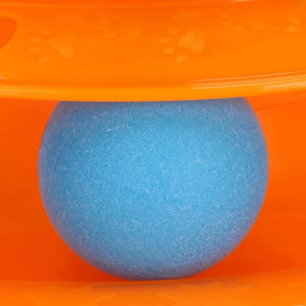 Интерактивная игрушка для кошек башня с мячиками карусель Springos PA0330 оранжевая