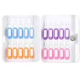 Key box with tags, metal safe Springos HA5028, white case