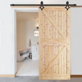 Liukuovijärjestelmä Springos HA5002, 183 cm, kisko enintään 100 kg, barn door, teräs, musta